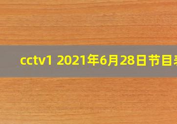 cctv1 2021年6月28日节目表